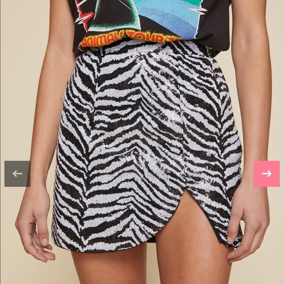 LPA sequin zebra print skirt, size: medium - Picture 1 of 2